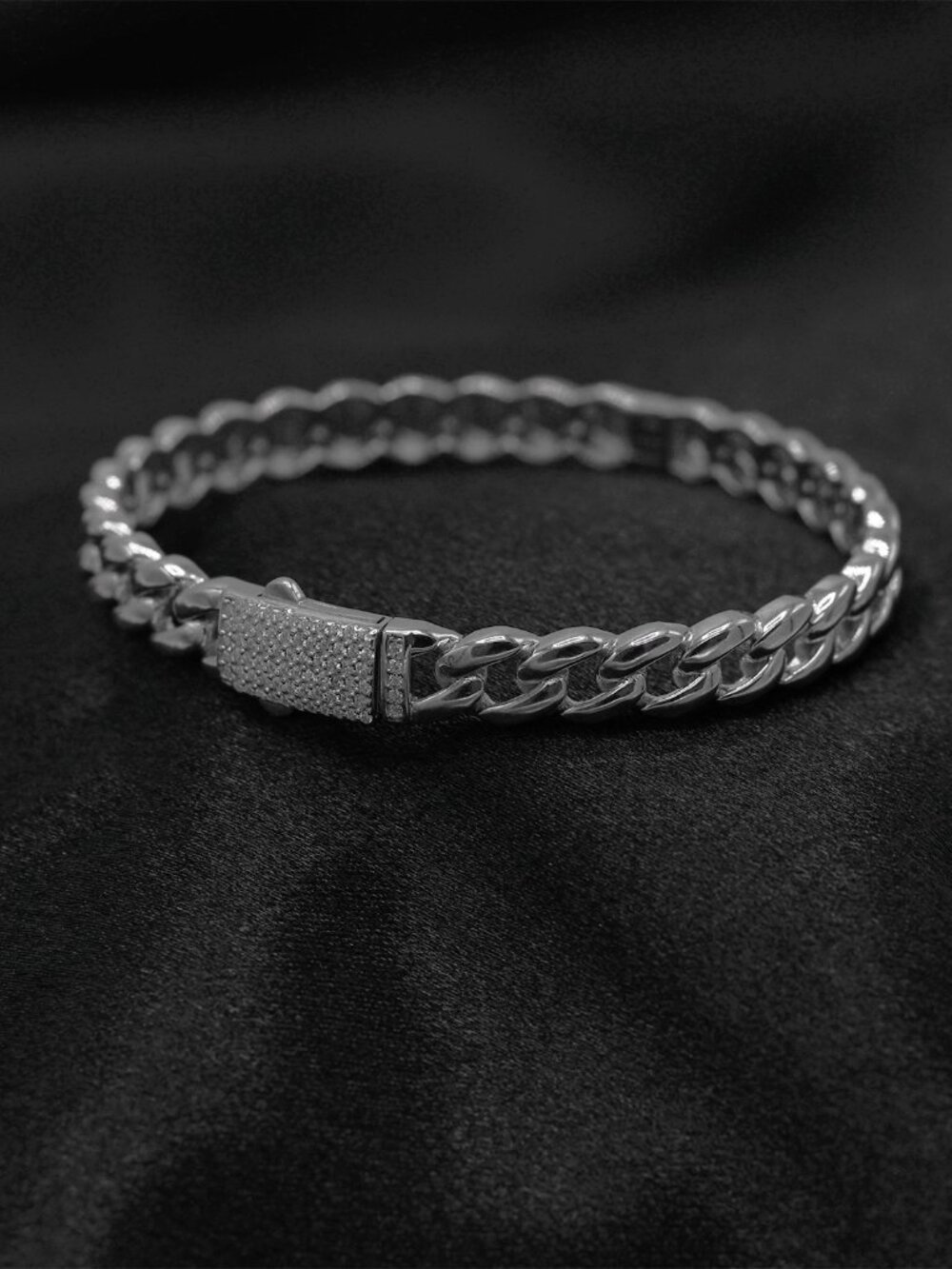 925 Sterling Silver Chain-Style Bangle Bracelet